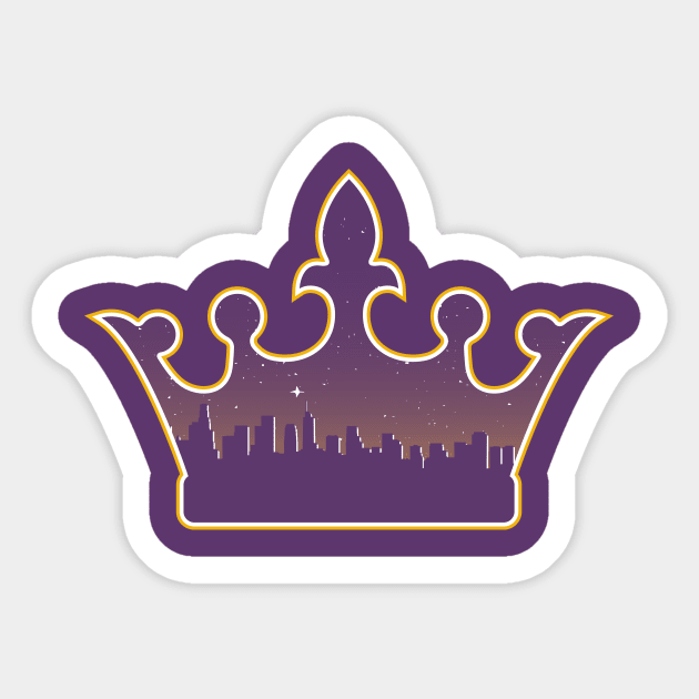 Los angeles kings City Skyline Purple Sticker by stayfrostybro